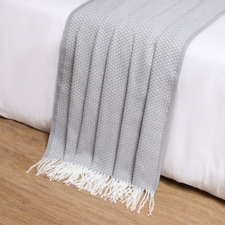 Valencia plaid 140x200cm, 13/boucle, Bel/smoke, HL 50%, PE 30%, pan 20%