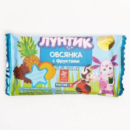 Baton "Vitala Luntik" ready -made breakfast oatmeal with fruits in milk glaze, 40 g.