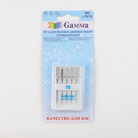 Needles for household sewing machines, universal, No. 70, 5 pcs, nu-3