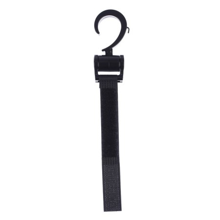 Hook for bags on a stroller, plastic, rotates 360 °, Velcro, black color-2