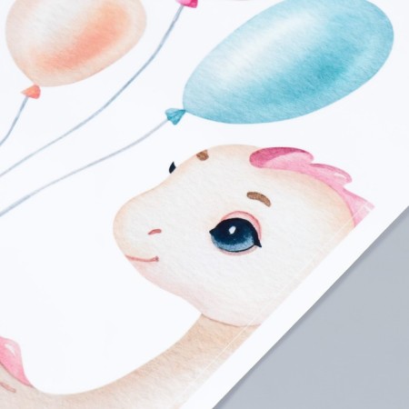 Sticker Plastic Interior color "Dinosaur with balloons" 30x60 cm-2