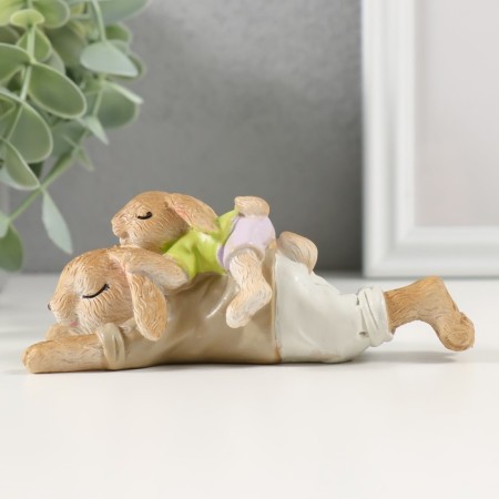 Souvenir Polystone "Cute Bunnies Sleep" 12x5x4.5 cm-3