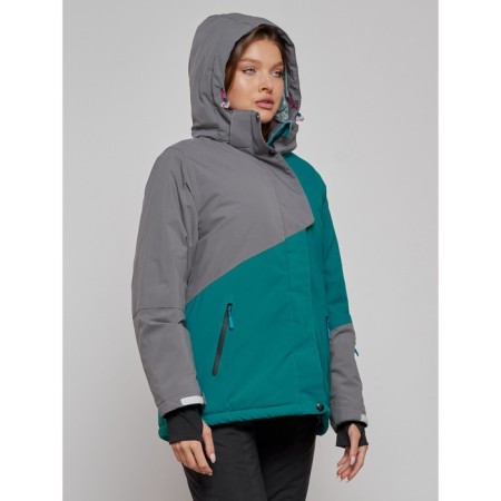 Ski jacket women's winter, size 58, dark green color-14