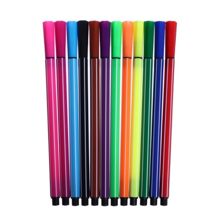 Flomasters 12 colors "Bear", in a tube with a pen, a ventilated cap-2
