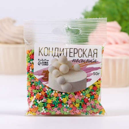 Sprinking confectionery, mix in color glaze "New Year's assortment No. 1", 50 g-1