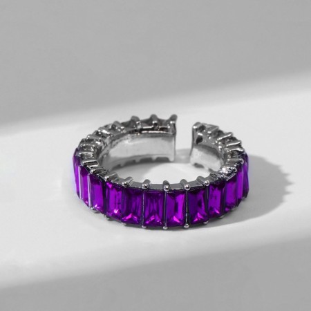 Ring "Trend" parallel, purple color in silver, dimensionless (from 17 size)-2
