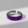 Ring "Trend" parallel, purple color in silver, dimensionless (from 17 size)