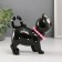 Souvenir Ceramics "A cat with a bow and a necklace" Black 13.8x7.4x13 cm