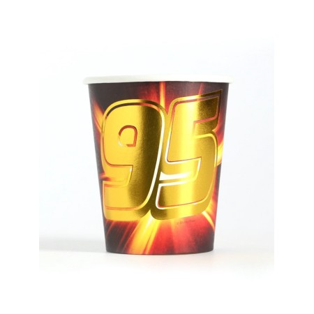 A one -time paper glass with embossing, 250 ml, wheelbarrows
