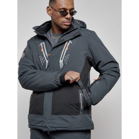 Male winter ski costume, size 48, dark gray color-11