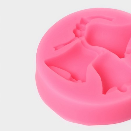 Mold "Bells Large", silicone, 7 × 7 cm, pink color-2