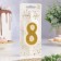 Candle for Cake "Super Blood", 10.4 cm, number "8", gold sparkle