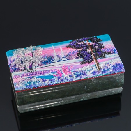 Casket "Winter" 15x7x5.5 cm, stone baby, coil
