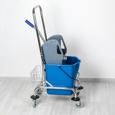 Simultaneous cleaning trim with spin and net, 23 l, chrome frame-7