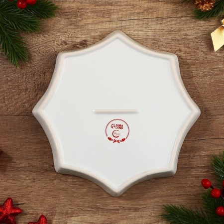 New Year. Ceramic dish "New Year deer", 21 x 21 x 3 cm-2