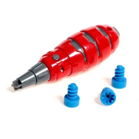 Robot Dog "Roborux" Unicon, screw designer, interactive: light effects, 19 parts, on batteries, red-5