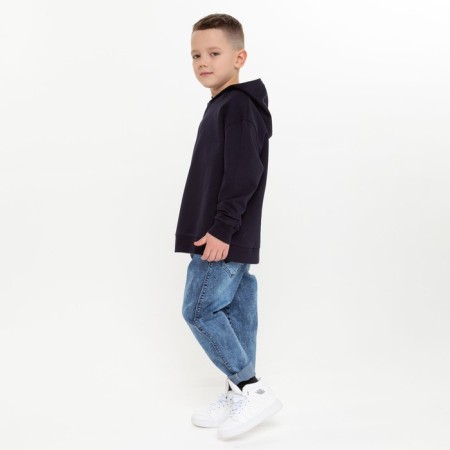 Sweatshirt for a boy, dark blue color, height 140 cm-4
