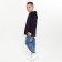 Sweatshirt for a boy, dark blue color, height 140 cm
