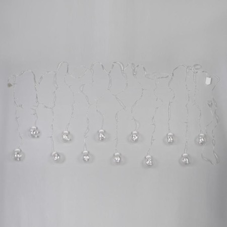 Garland "fringe" 2.4 × 0.7 m with nozzles "balls", ip20, transparent thread, 108 LED, glow white, 8 modes, 220 V-6