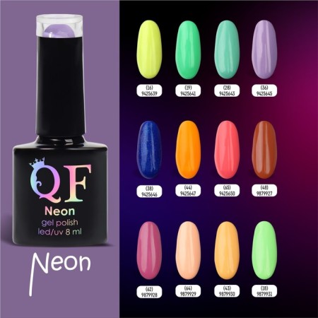 Neon nail polish gel, 3 phase, 8 ml, led/uv, purple color (36)-5