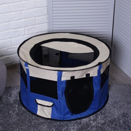 Animal aviary, tent, round, 70 x 40 cm, blue-1