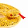 Soft toy "Snake", yellow color, with golden inserts, 15 cm