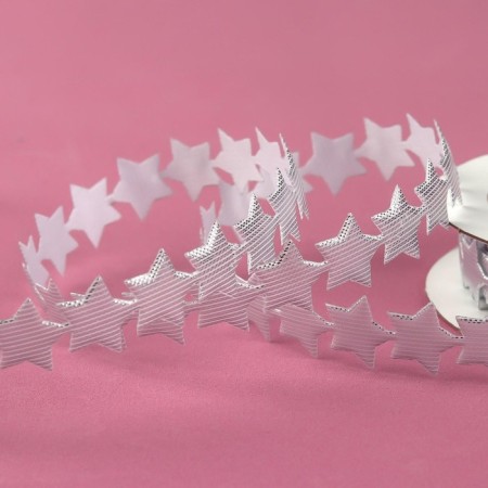 Figure tape "Stars", 15 mm, 9 ± 0.5 m, silver color-1