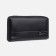 Male purse with zipper, department for bills, for maps, for coins, black color