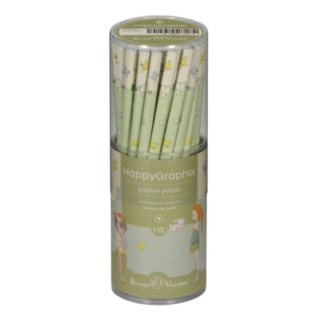 Chernographic pencil 2.0 mm Happy Graphix "Girl and Rabbits", HB, three -sided-1
