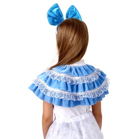 Carnival set "Doll", plush cape, rim, height 98-128 cm, blue-2