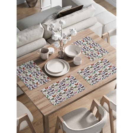 Set of napkins for setting the table “Flight of butterflies”, rectangular, rounded edges, size 30x46 cm, 4 pcs