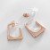 Earrings metal xuping trapezoid contour, color pink gold