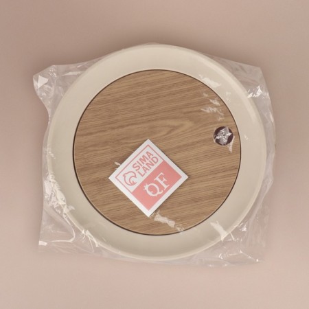 Organizer for storing cosmetic supplies, push-to-Open, with a lid, d-19.5 × 11 cm white/brown color-7