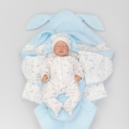 Set for discharge Demi-season Kinderlitto "Rabbit", 5 items, height 50-56 cm, blue color-1