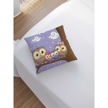 Pillowess decorative “Family of Owls on a tree”, on a zipper, size 45x45 cm-1