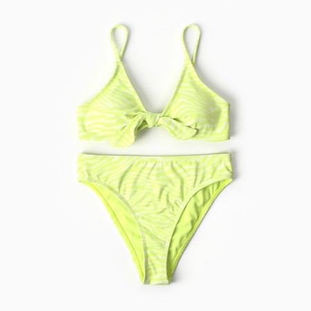 Separate female swimsuit, color geometry on light green, size 44 (s)-5
