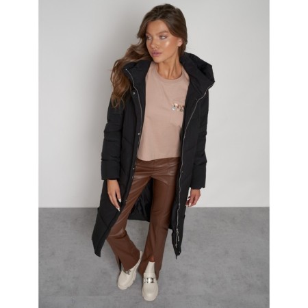 Coat insulated winter female, size 50, black color-20