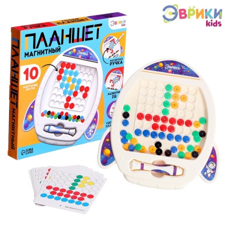 Magnetic tablet for drawing "rocket", mosaic, 10 cards