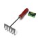 Small straight rakes, 5 teeth, length 25 cm, metal, wooden handle, Greengo