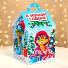 New Year. Gift box New Year's house is a new 