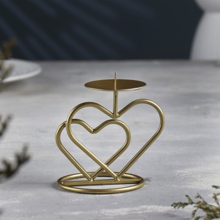Valentine 3 candlestick for one candle, 10x10.7 cm, gold-1