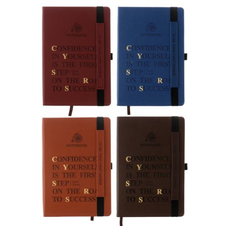 Diary of a low -up a5, 140 sheets in a cage, elastic band, leatherette cover, mix