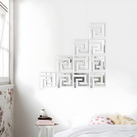 Interior stickers "Labyrinth", mirror, wall decor, set 24 pcs, 5 x 5 cm-2