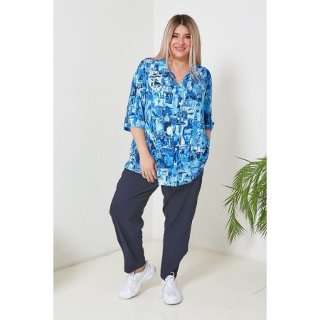 Female shirt, size 70, blue color-1