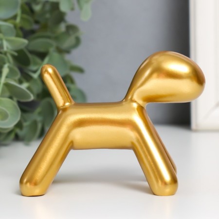 Souvenir Polystone "Dog" gold 10x7.8x5.4 cm-1