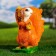 Garden figure "Squirrel with a bump" 13 × 18 × 28cm