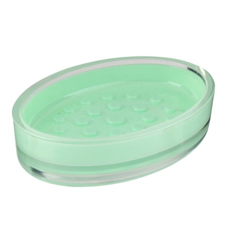 Axentia Graz soap dish made of plastic, volume effect, pastel-green, 13.5x2x9.5 cm