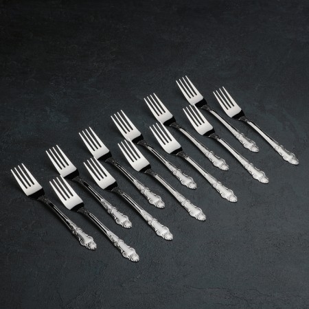 A set of canteen forks "Rusiano", h = 19 cm, 12 pcs, silver color