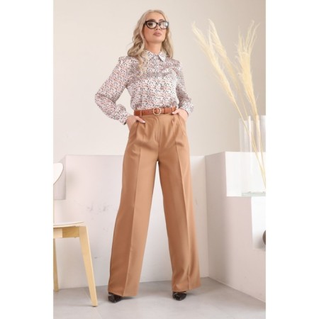 Female trousers, size 46, beige color-1