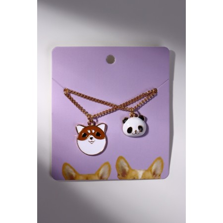 Coolons "Demetrines" Corgi and Panda, colored in gold, 45 cm-4